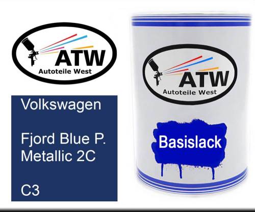 Volkswagen, Fjord Blue P. Metallic 2C, C3: 500ml Lackdose, von ATW Autoteile West.